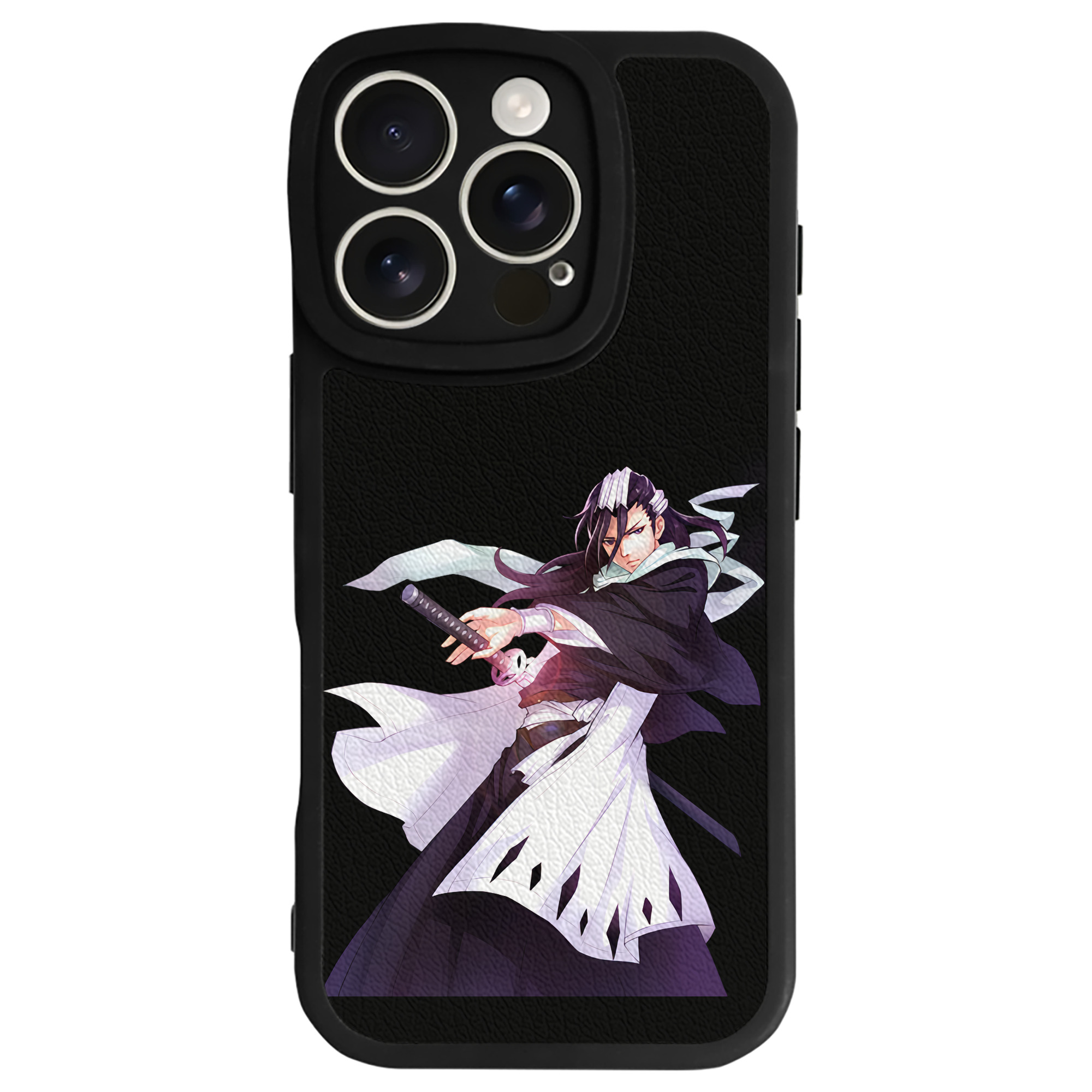 （画像用） ブリーチ くちき びゃくや BLEACH Kuchiki Byakuya 【iPhone 16シリーズ対応】シリコンスマホケース（レザー調） 材質：シリコン